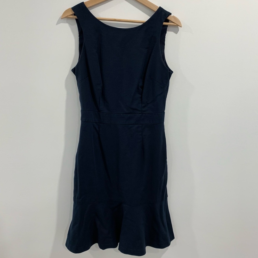 Banana Republic Navy Blue Sheath Dress with ruffled bottom 6